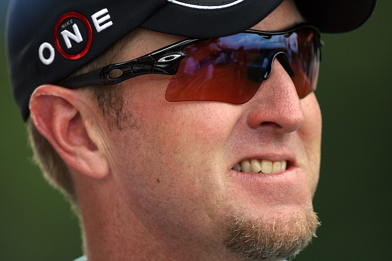 David Duval smiles during the third round of the U.S. Open at Bethpage Black.