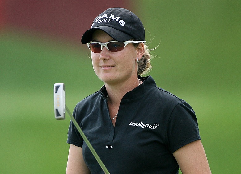 Lindsey Wright of Australia stands on the 17th green during the third round of the Michelob Ultra Open.