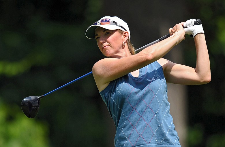 Kris Tschetter hits her tee shot on the second hole during the second round of the McDonald's LPGA Championship.