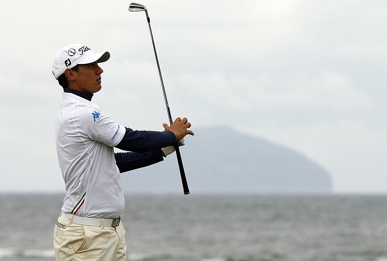 Sixteen-year-old amateur Matteo Manassero tees off from the 4th tee on the third day of the 138th British Open Championship at Turnberry Golf Course