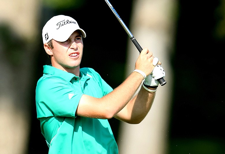 Dan Woltman watches his tee shot at No. 11 during stroke play qualifying Monday for the U.S. Amateur at Southern Hills.