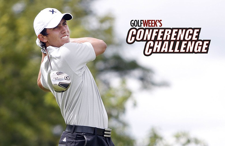 Xavier sophomore Sebastian MacLean shot 4-under 68 Sunday and is tied for the lead at Golfweek's Conference Challenge.