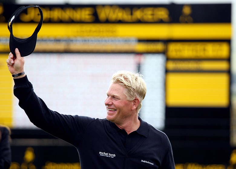Peter Hedblom reacts after winning the Johnnie Walker Championship.
