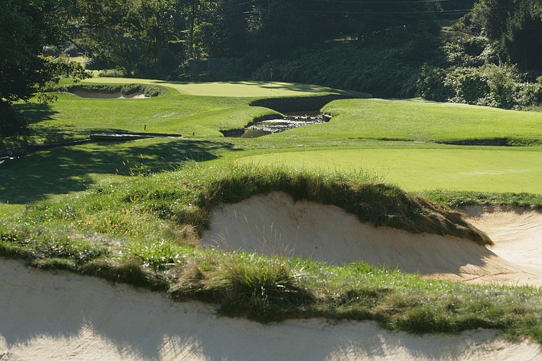 The par-4 11th at Merion, where Bobby Jones completed his Grand Slam in 1930.