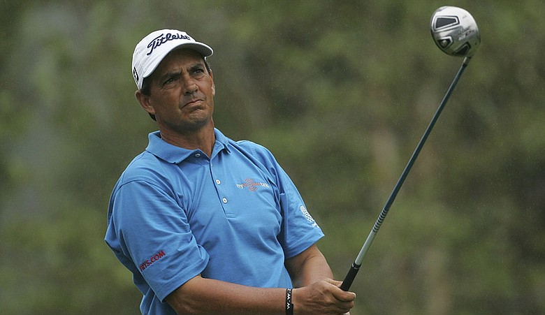 Tom Pernice Jr. watches his shot during the second round of the SAS Championship at Prestonwood Country Club.