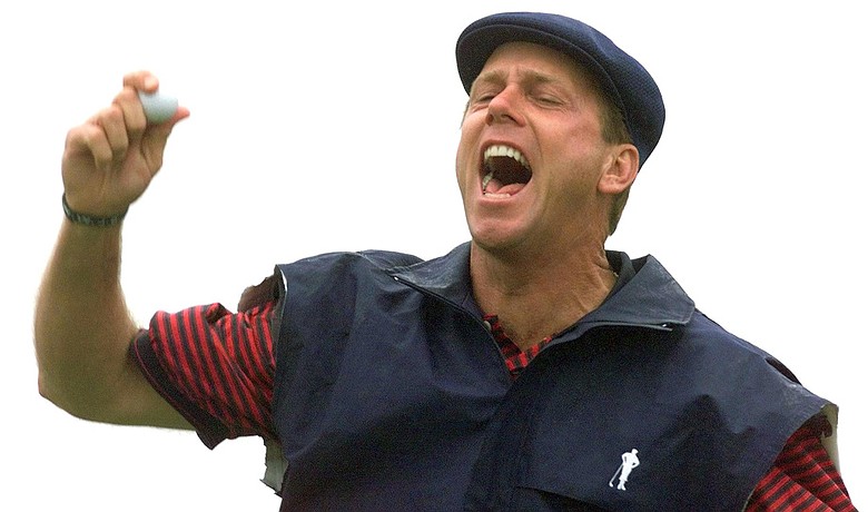 Payne Stewart celebrates after winning the 1999 U.S. Open at Pinehurst.