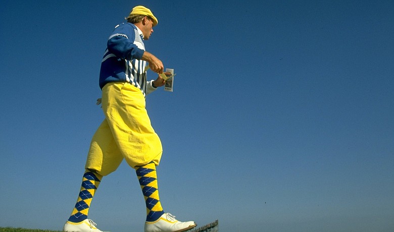 Payne Stewart during the 1990 British Open at St. Andrews.