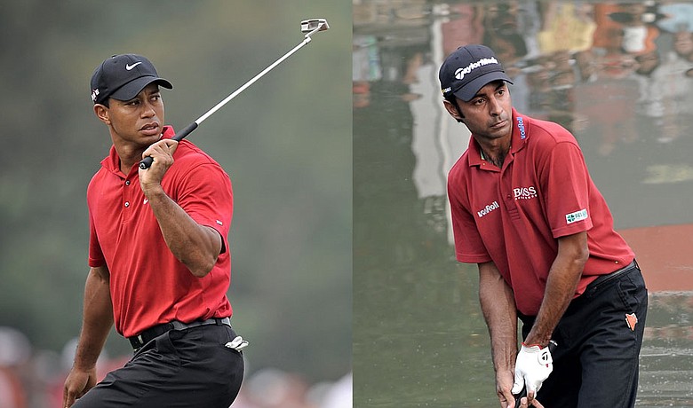 Tiger Woods and Jyoti Randhawa had similar final rounds at the WGC-HSBC Champions.
