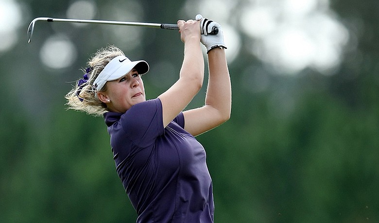 Amanda Blumenherst is one round away from a 2010 LPGA card.