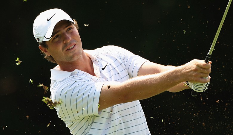 Pablo Martin plays his second shot into the 11th green during Round 3 of the Alfred Dunhill Championship.