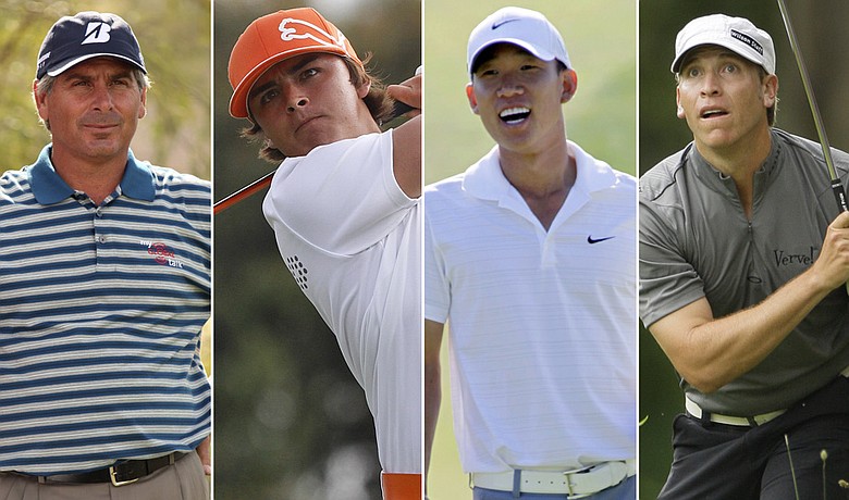 (Left to right) Fred Couples, Rickie Fowler, Anthony Kim, Ricky Barnes