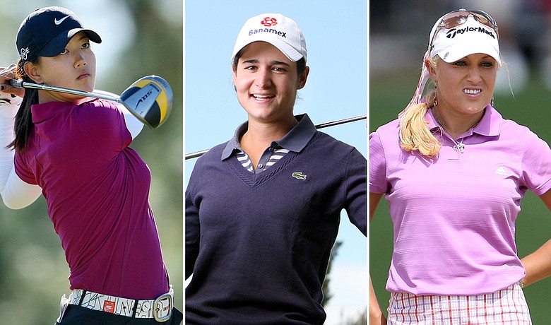 (Left to right) Michelle Wie, Lorena Ochoa and Natalie Gulbis
