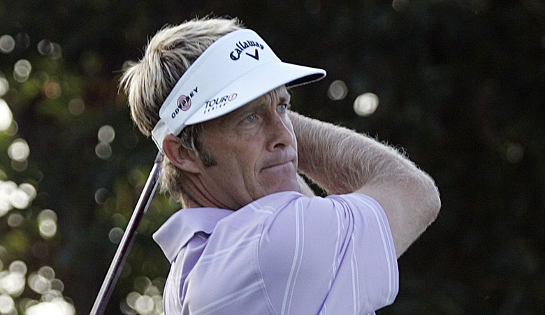 Stuart Appleby hits off a tee shot during the Sony Open last month.