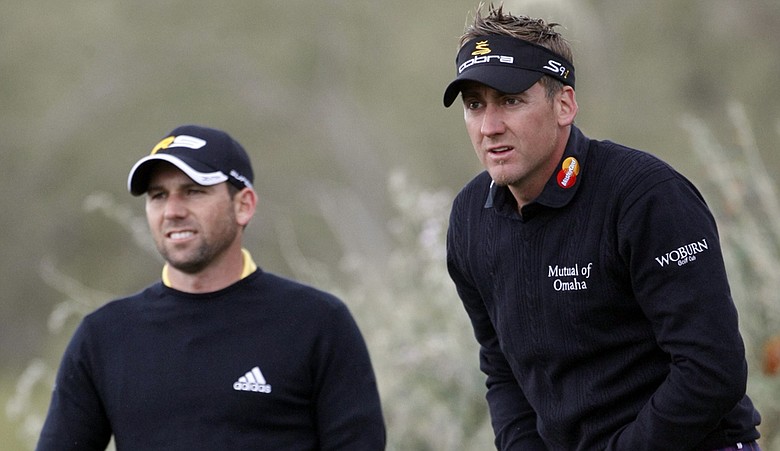 Sergio Garcia, left, lost to Ian Poulter, 7 and 6, in the Match Play semifinals