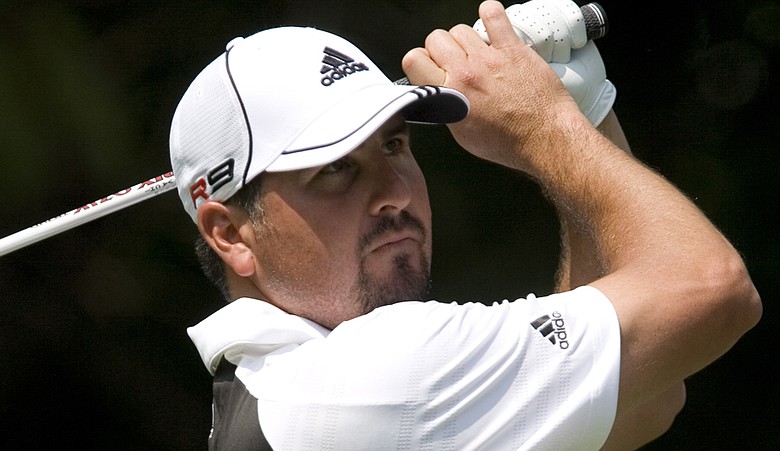 Pat Perez tees off at the Canadian Open.