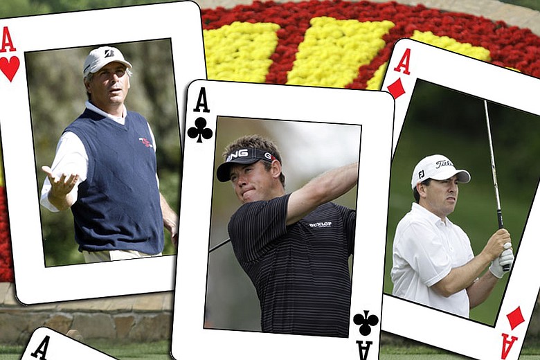(From left to right) Fred Couples, Lee Westwood and Ben Curtis.