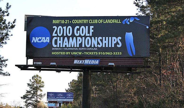 A billboard in Wilmington, N.C., promoting the NCAA Women's Championship.