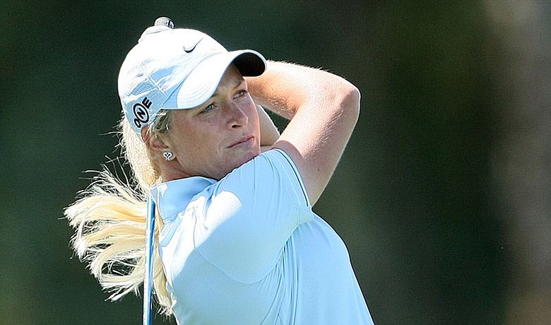 Suzann Pettersen during the first round of the Kraft Nabisco Championship on April 1.