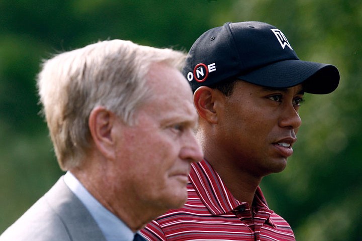 Jack Nicklaus and Tiger Woods at the 2010 Masters