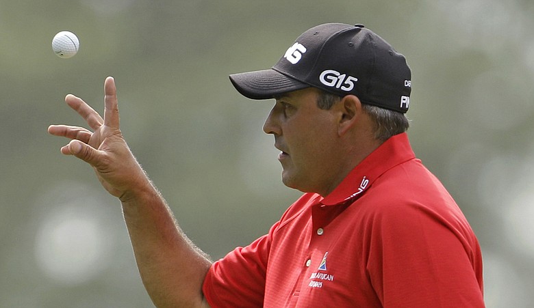 Defending champion Angel Cabrera shot 73 in the first round of the Masters on Thursday.