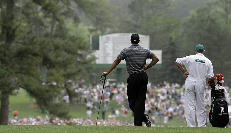 Tiger Woods waits to play a shot during the 2010 Masters. Augusta National will appear in the 2012 edition of the EA Sports Tiger Woods video game franchise.