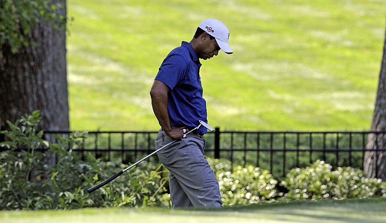 Tiger Woods on the seventh hole Friday at the Quail Hollow Championship.