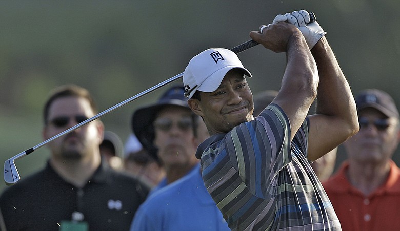Tiger Woods practices Wednesday at TPC Sawgrass.