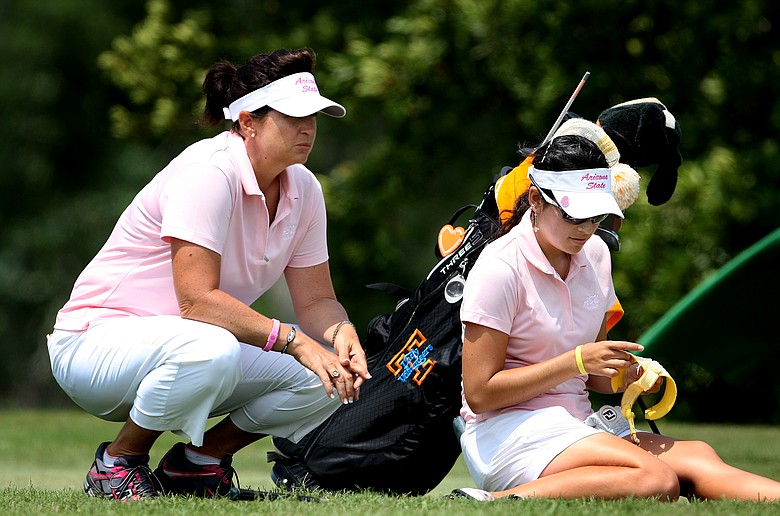 Arizona State coach Melissa Luellen with Juliana Murcia.