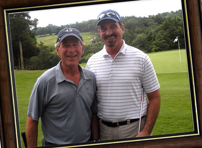 Former President George W. Bush (left) and Golfweek's Jeff Rude.
