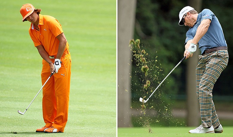 Rickie Fowler (left) and Ricky Barnes during the final round of The Memorial Tournament.