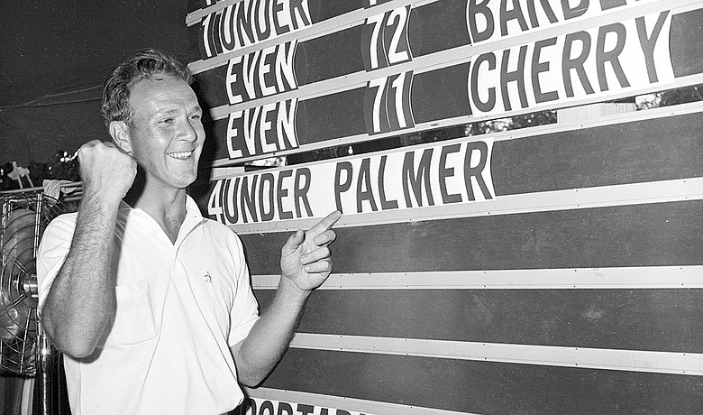The final scores at Cherry Hills left Arnold Palmer pumped up at the 1960 U.S. Open.