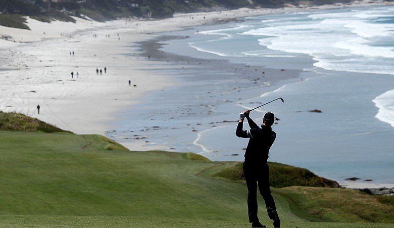 Henrik Stenson during a practice round at Pebble Beach.