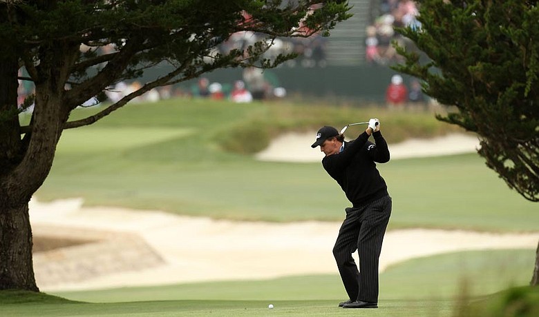 Phil Mickelson on U.S. Open Tuesday at Pebble Beach.