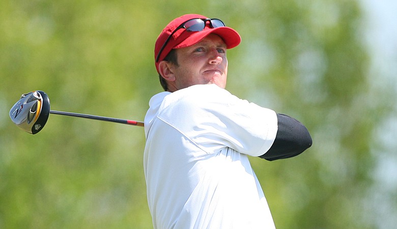 Jason Allred hits a shot at the Nationwide Tour's Chitimacha Louisiana Open.