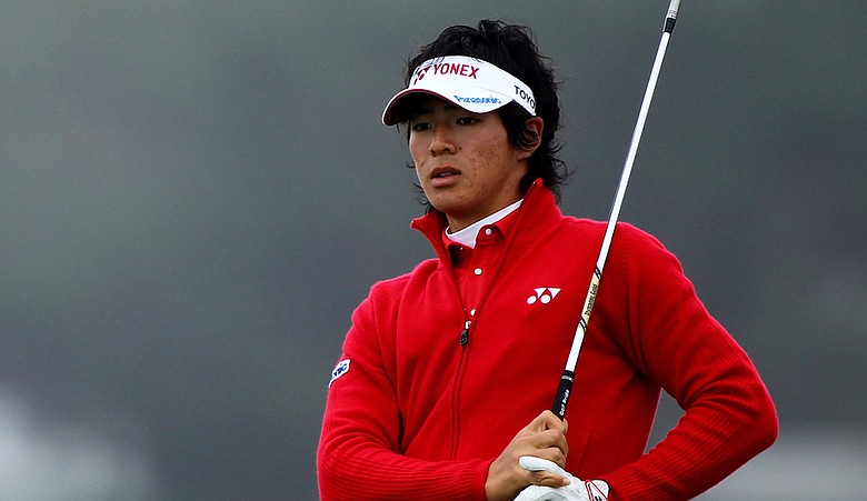 Ryo Ishikawa stuck a 4-iron to 5 feet at the 17th.