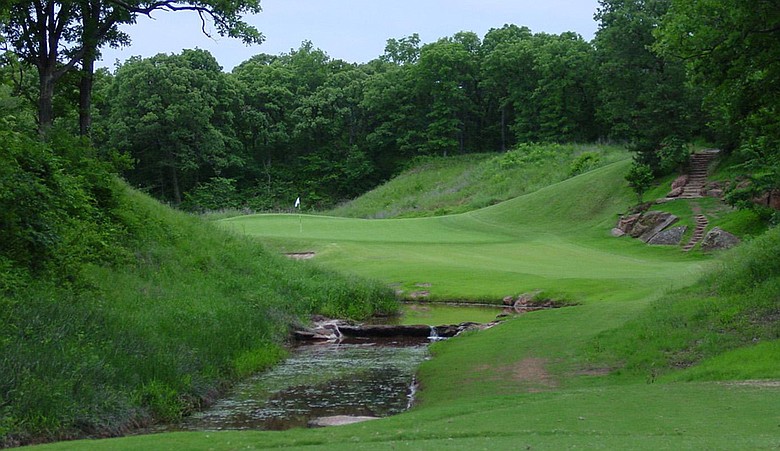The 11th hole at Karsten Creek Golf Club in Stillwater, Okla.
