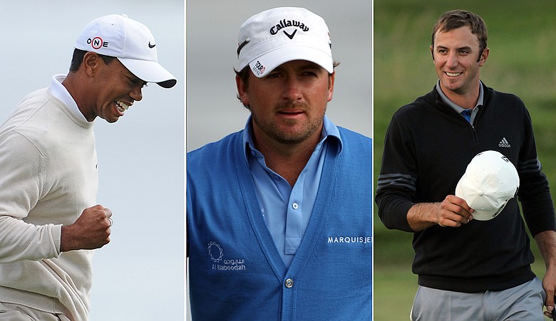 Tiger Woods, Graeme McDowell, Dustin Johnson