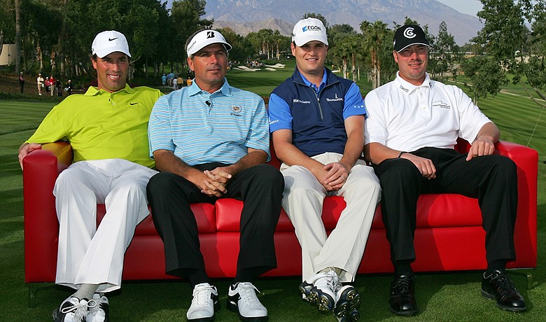 (left to right) Stephen Ames, Fred Couples, Zach Johnson and Brett Wetterich before the start of the final round of the 2007 LG Skins Game.