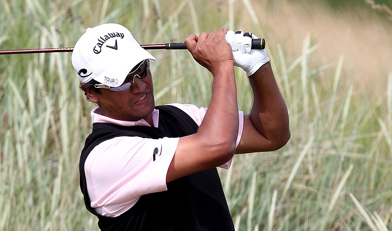 Michael Campbell during qualifying for the British Open Championship at Kingsbarns Golf Club on June 29.