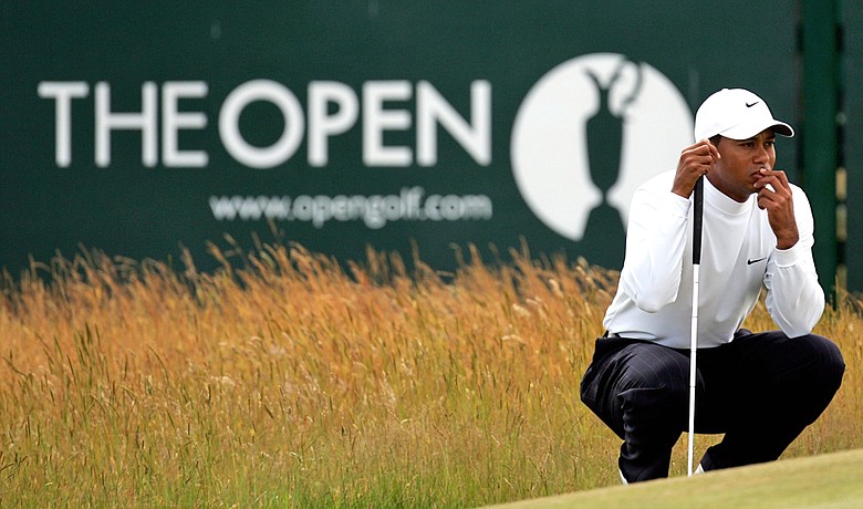 Tiger Woods during the 2005 British Open at St. Andrews.