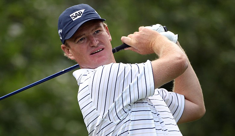 Ernie Els hits a shot at the J.P. McManus Invitational.