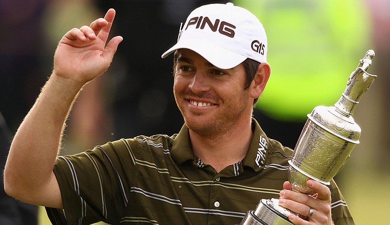 Louis Oosthuizen with the Claret Jug.