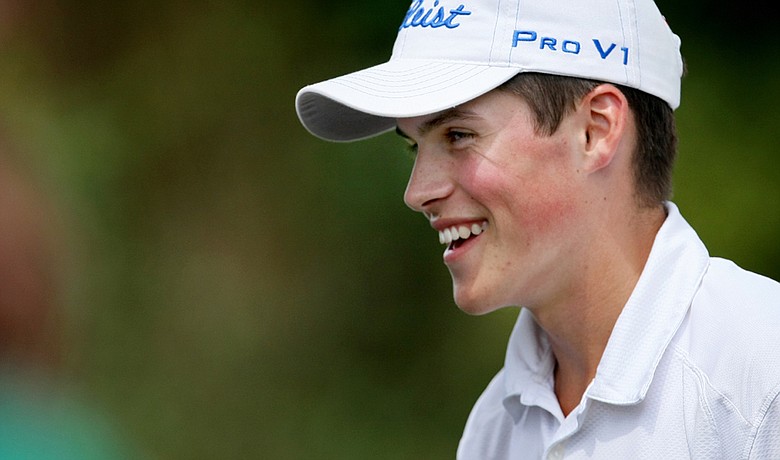 Gavin Hall is all smiles after posting a U.S. Junior Amateur-record 62 during Tuesday stroke play.