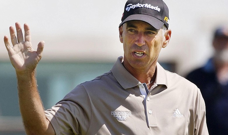 Corey Pavin during the second round of the British Senior Open.