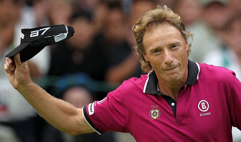 Bernhard Langer celebrates after winning the U.S. Senior Open on Aug. 1.