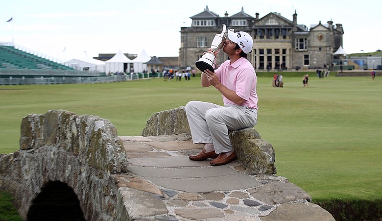 Louis Oosthuizen after winning the 2010 Open Championship at the Old Course at St. Andrews.