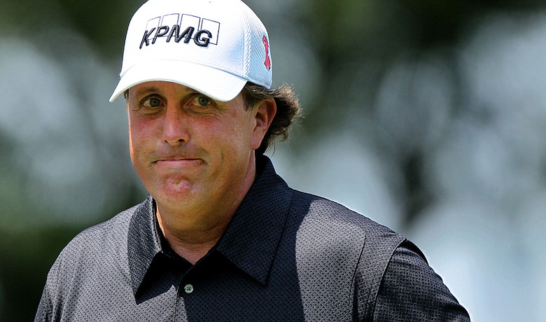 Phil Mickelson during the final round of the WGC-Bridgestone Invitational.
