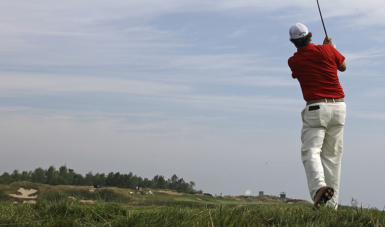 Phil Mickelson practices at the PGA Championship.