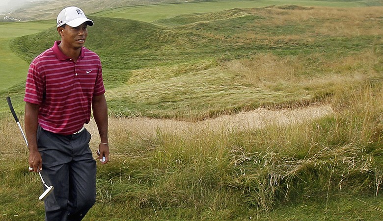 Tiger Woods during a practice round for the PGA Championship at Whistling Straits.