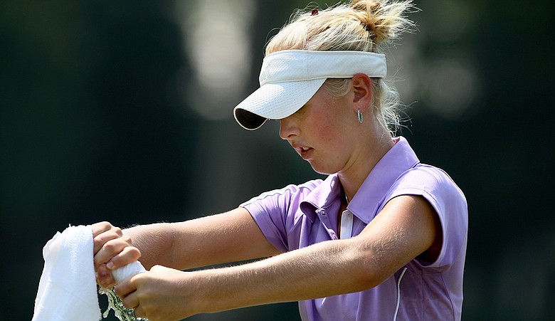 Jessica Korda during her Round of 16 match at the U.S. Women's Amateur in Charlotte, N.C.